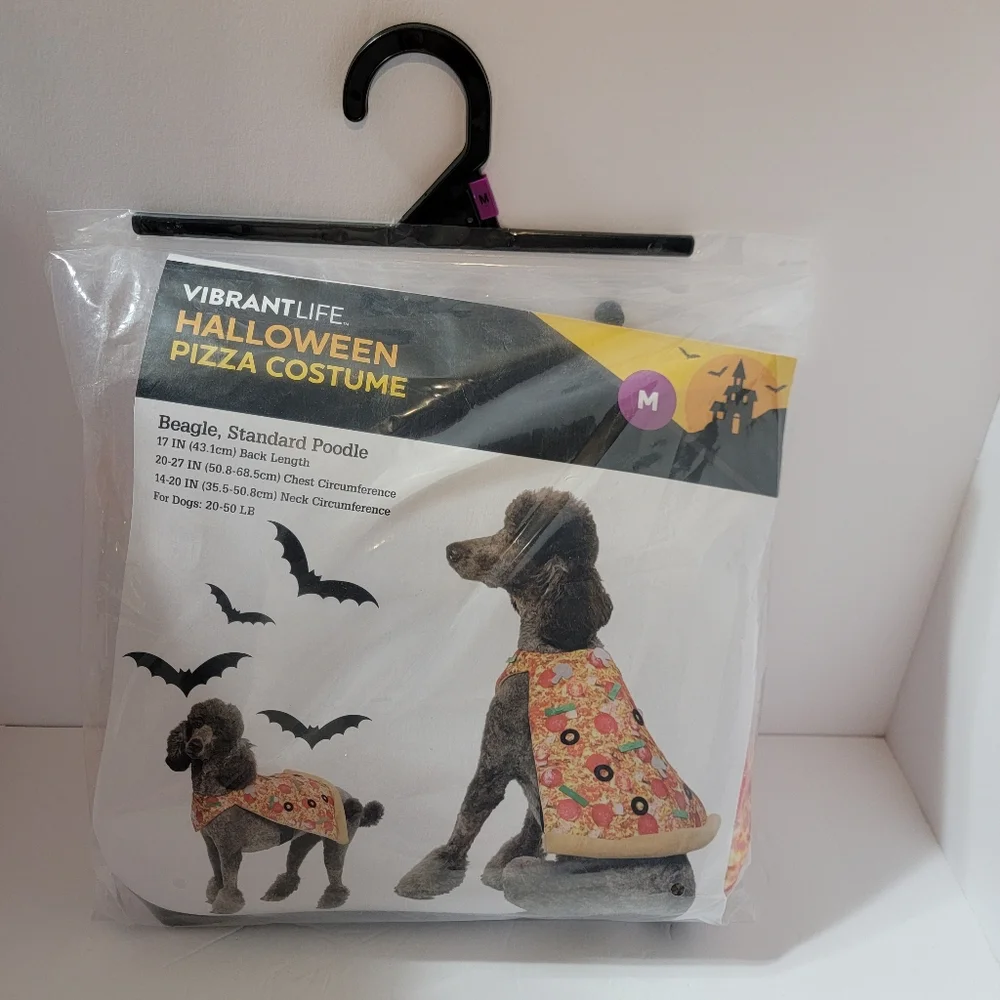 NEW Pizza Slice Costume Pet‎ Size Medium Dog (20-50 lbs) Halloween Vibrant Life